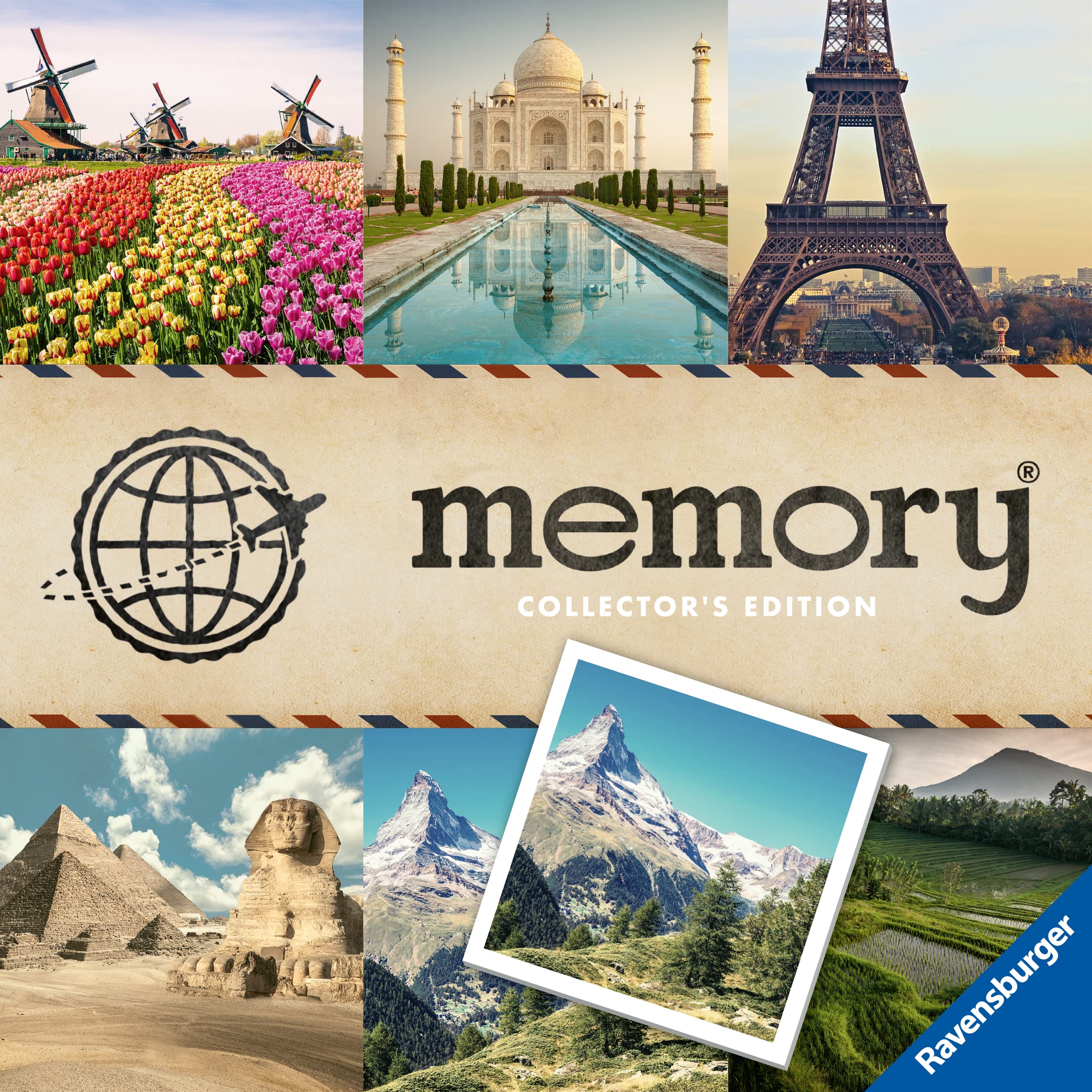 Ravensburger Travel Destinations Collector's Memory - Matching Picture Snap Pairs Game For Kids Age 3 Years and Up
