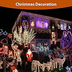 ICRGB Solar Rope Lights Outdoor, 66FT 200 LED IP67