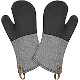 Cuisinart Kitchen Oven Mitts – Heat-Resistant Kitchen Mitts for Oven with Non-Slip Neoprene Palm, Long Cuff, and Cotton Filling – Durable Oven Gloves for Cooking, Baking, & Grilling