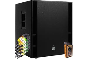 Mackie Thump18S THUMP-18S 600W 18 inch Powered Subwoofer Powered PA Subwoofer with Dual XLR Inputs with Four EMB XLR Cable and Gravity Magnet Phone Holder Bundle