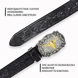 XuoAz Western Cowboy PU Leather Belts - Men Women