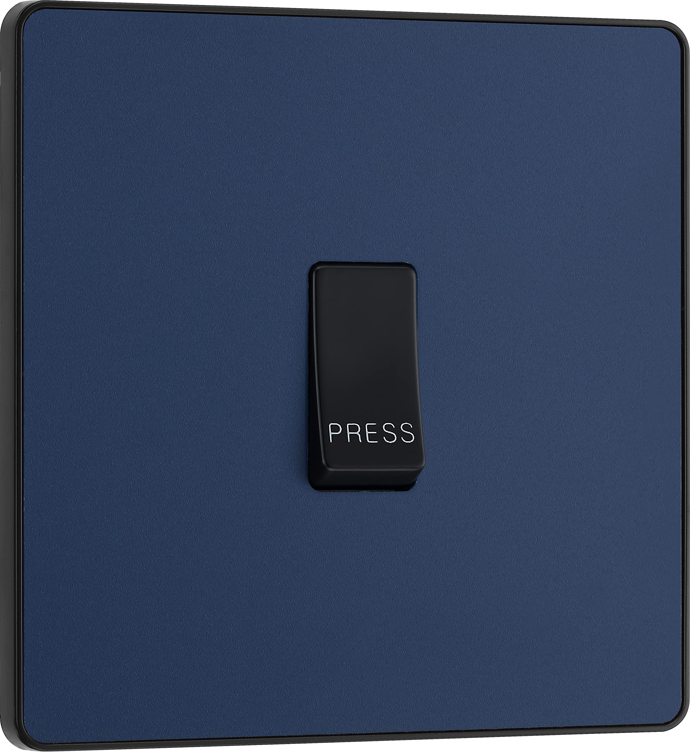 BG Electrical Evolve Single Bell Push Switch, 10A, Matt Blue — image 1