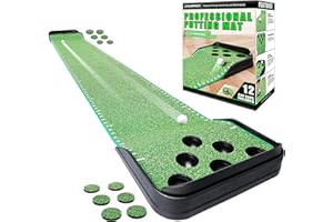 CHAMPKEY Golf Putting Green Indoor - Advanced Guides Golf Putting Mat - Enhance Putting Accuracy and Challenge