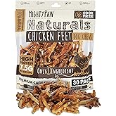 Mighty Paw Naturals Chicken Feet Dog Treats (30 Pack) | 100% Natural Dehydrated Chicken Feet for Dogs. Dried Treat for Pets. Single Ingredient Chews