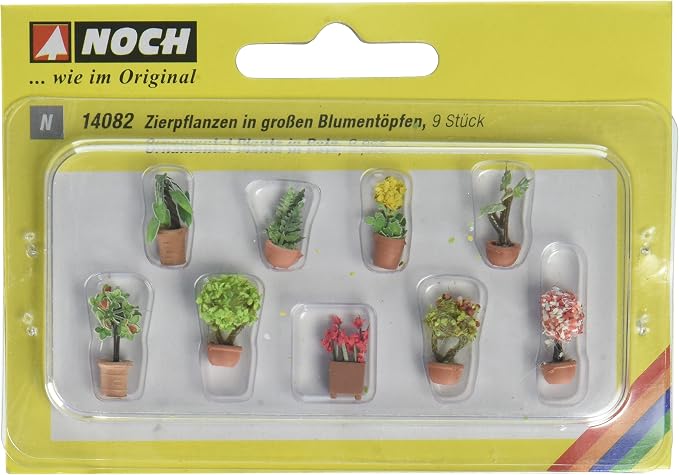 Plantes D’ornement En Pots Pour Modélisme Ferroviaire - Lot De 9 Pièces - Décoration Miniature Noch - 8