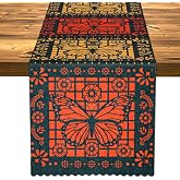 Tiangrid Day of the Dead Table Runner Monarch Butterfly Sugar Skull Dia De Los Muertos Table Runner Cinco De Mayo Altar Kitchen Dining Decoration for Home Party Decor (13