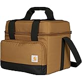 Carhartt Insulated Two Compartment Cooler, Durable Water Repellent Material W/Front Zippered Pocket for Camping, Beach & Travel
