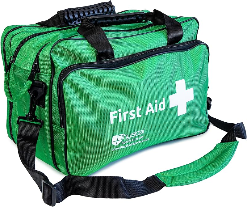 Physical Sports Large Green First Aid Holdall Bag - Durable, Spacious