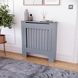 Vida Designs Chelsea Radiator Cover Grey Small Modern Vertical Slat view 4