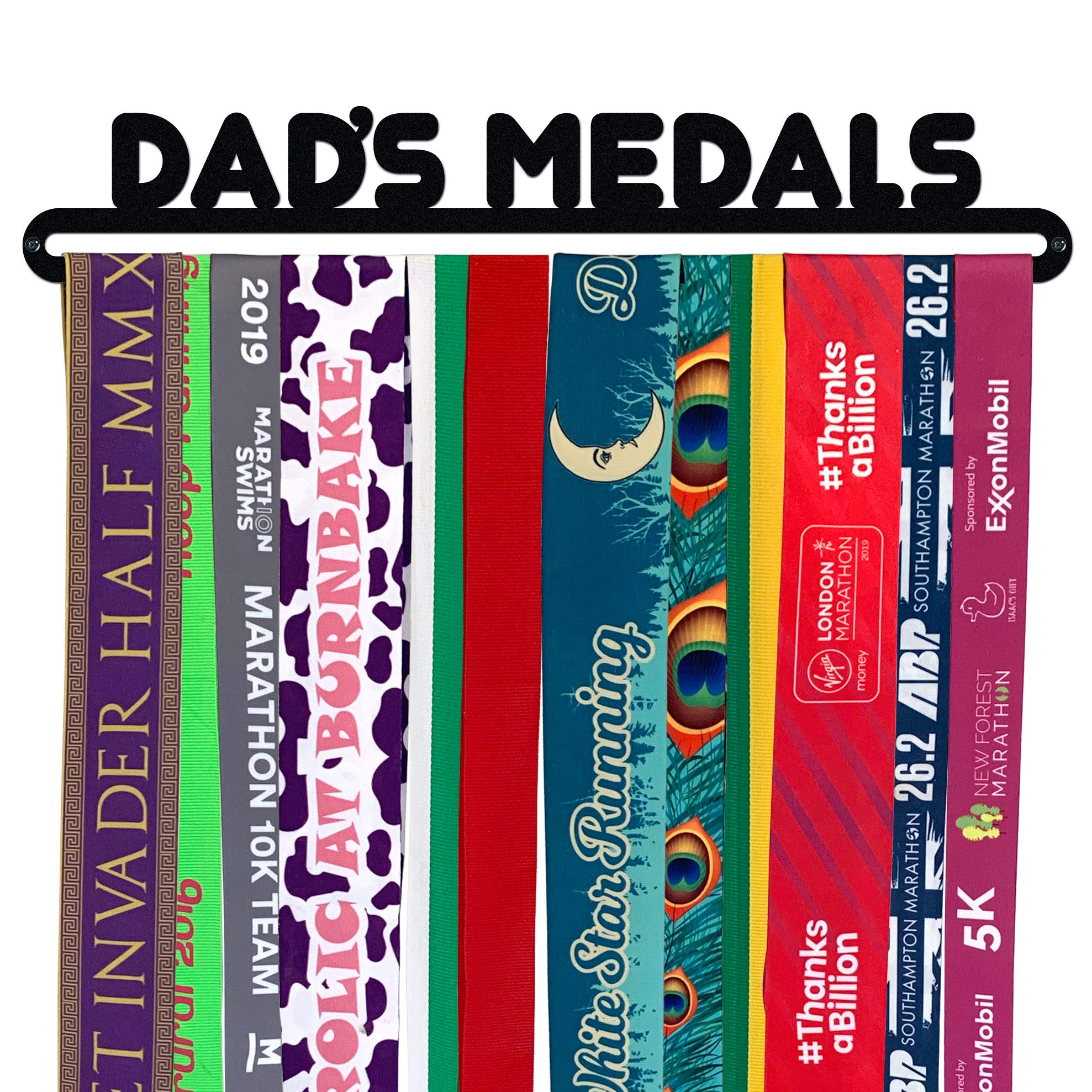 The Medal Hanger Shop | DAD'S MEDALS | Black | Medal Hanger Display Holder | Made in Britain
