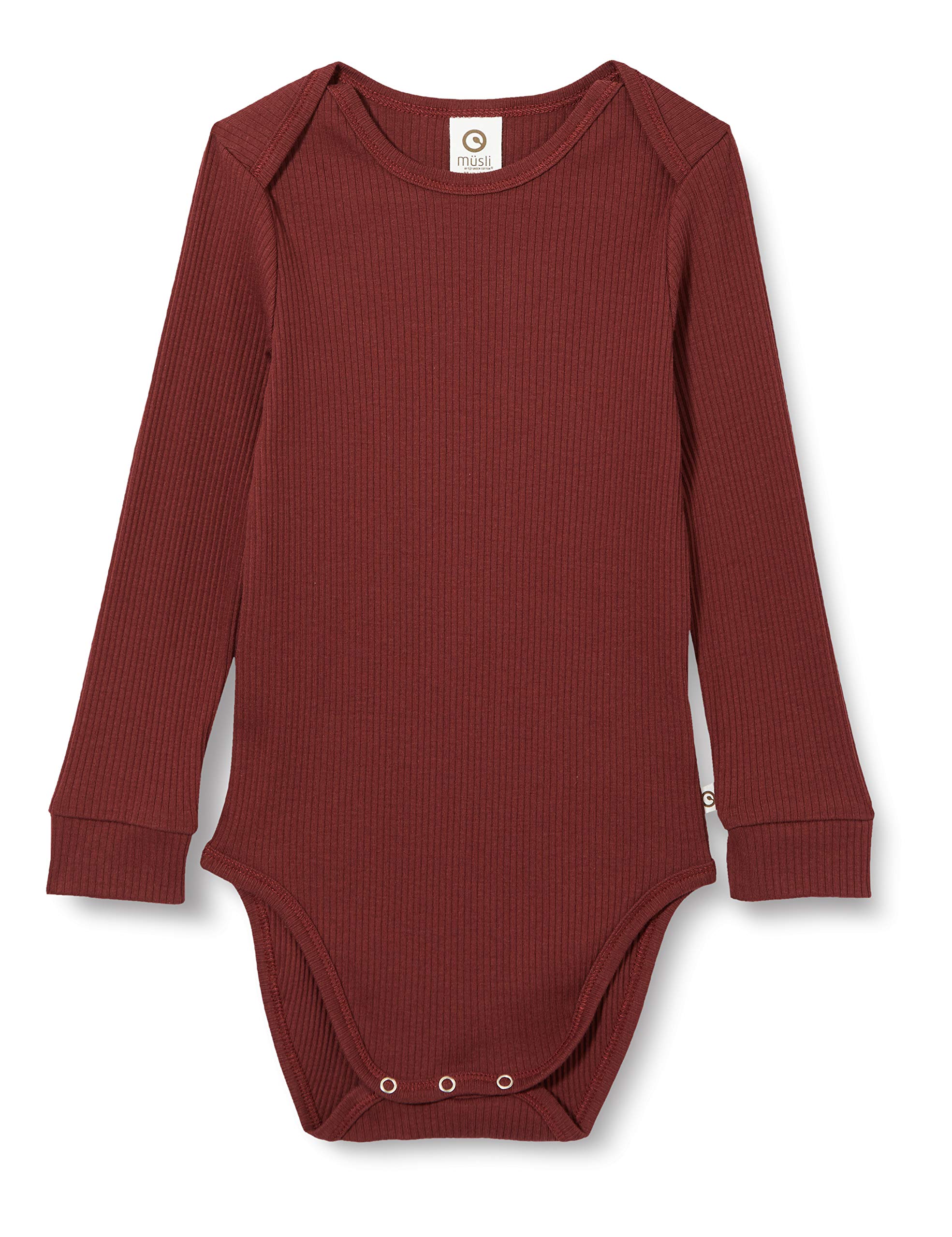 Müsli by Green Cotton Baby Girls' Cozy Rib Body T-Shirt, Truffle, 0-3 Months