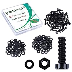 Pzsmocn 150 Pieces/50 Sets M5*20 mm Plastic Black