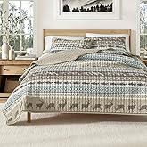 Great Bay Home 3-Piece Reversible Rustic Lodge Bedspread Quilt with 2 Shams. All-Season Quilt Set. (King, Yosemite)