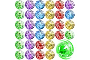 YOFOBU 32 LED Light Up Responsive Ball Beginner Level LED YoYo Ball Plastic Auto Return Bearing Toys for Birthday Party Favors,Classroom Rewards and Easter Basket Stuffers ,Random Colors