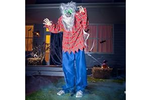 JOYIN 68" Halloween Animatronics Clearance, Scary Halloween Werewolf Decorations with LED Eyes and Creepy Sound, Life Size Animated Halloween Decoration Outdoor for Haunted House Decor Lawn Yard Patio