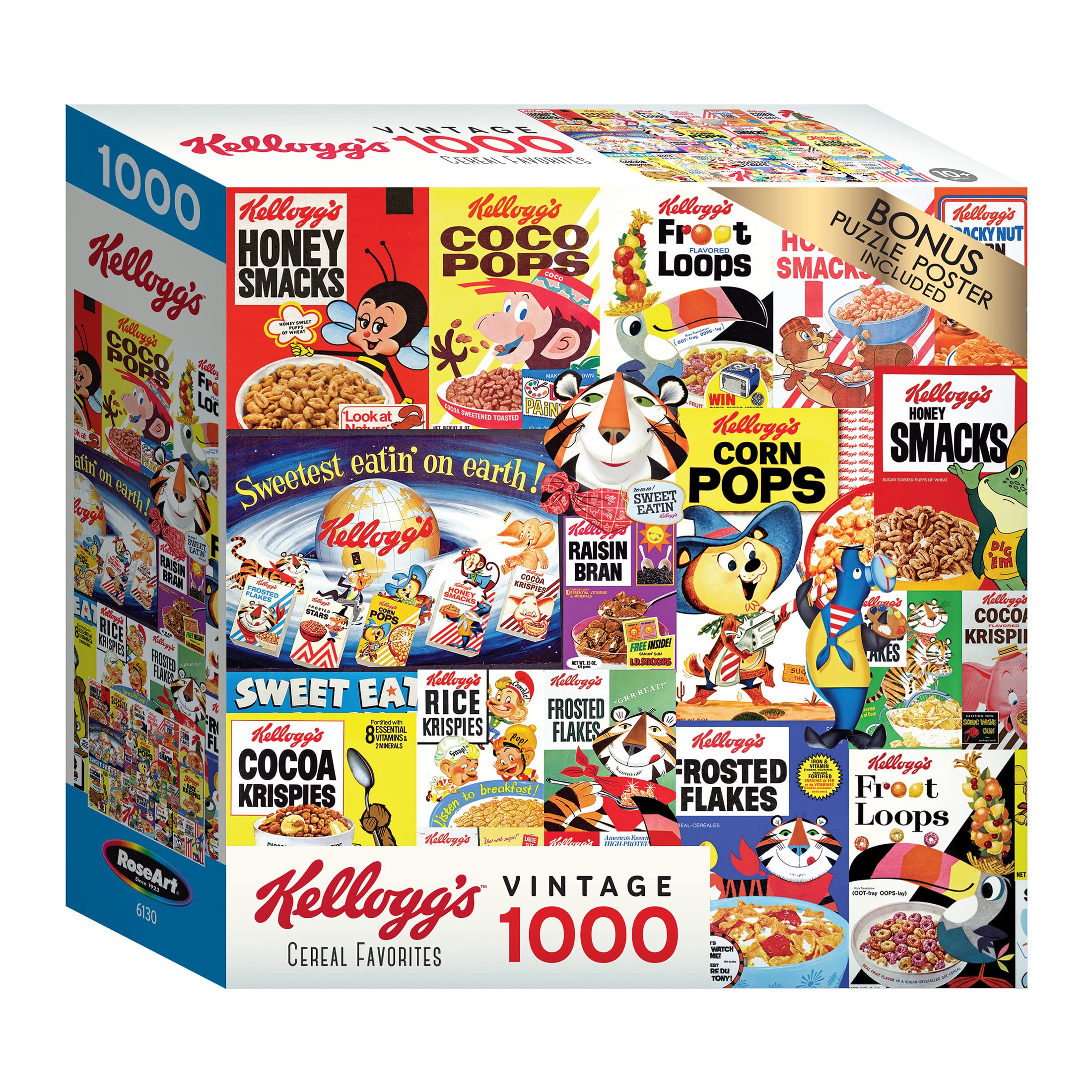 RoseArt - Kellogg's - Cereal Favorites - 1000 Piece Jigsaw Puzzles for Adults