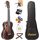Paisen 23 inch Hawaii Concert Ukulele Set Beginner Rosewood Ukelele for Adults With Tuner, Gig Bag, Aquila Strings, Capo, Str