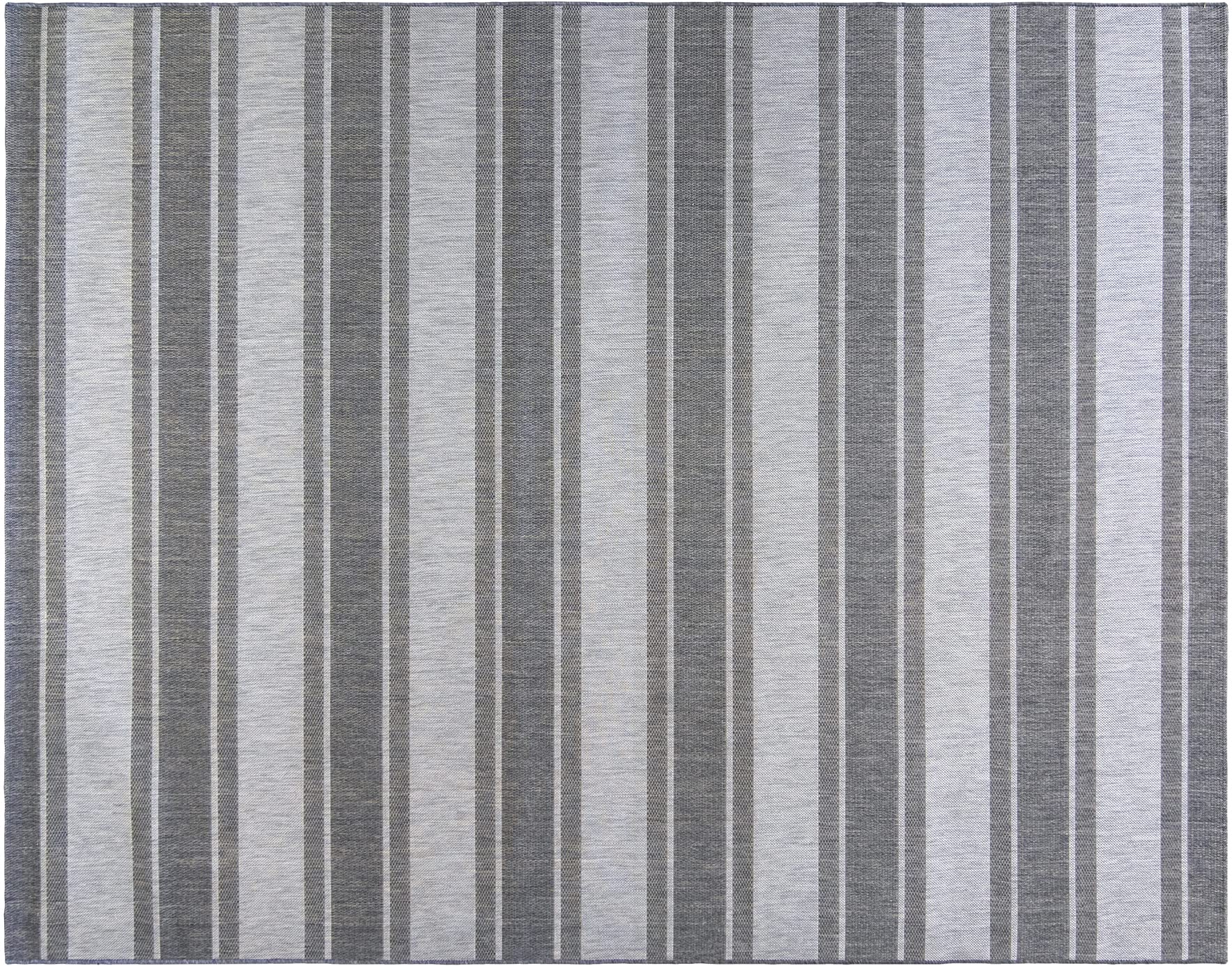 Gertmenian Indoor Outdoor Classic Flatweave Area Rug, Stain & UV Resistant Carpet, Deck, Patio, Poolside & Mudroom, 5x7 Ft Standard, Stripes, Silver Grey, 21967 Image