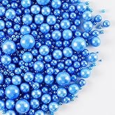 Kasvan Royal Blue Pearl Sugar Sprinkles - Edible Candy Pearls 130g/4.58 Oz, Mix Size, Baking Cake Decorations, Ice Cream Topp