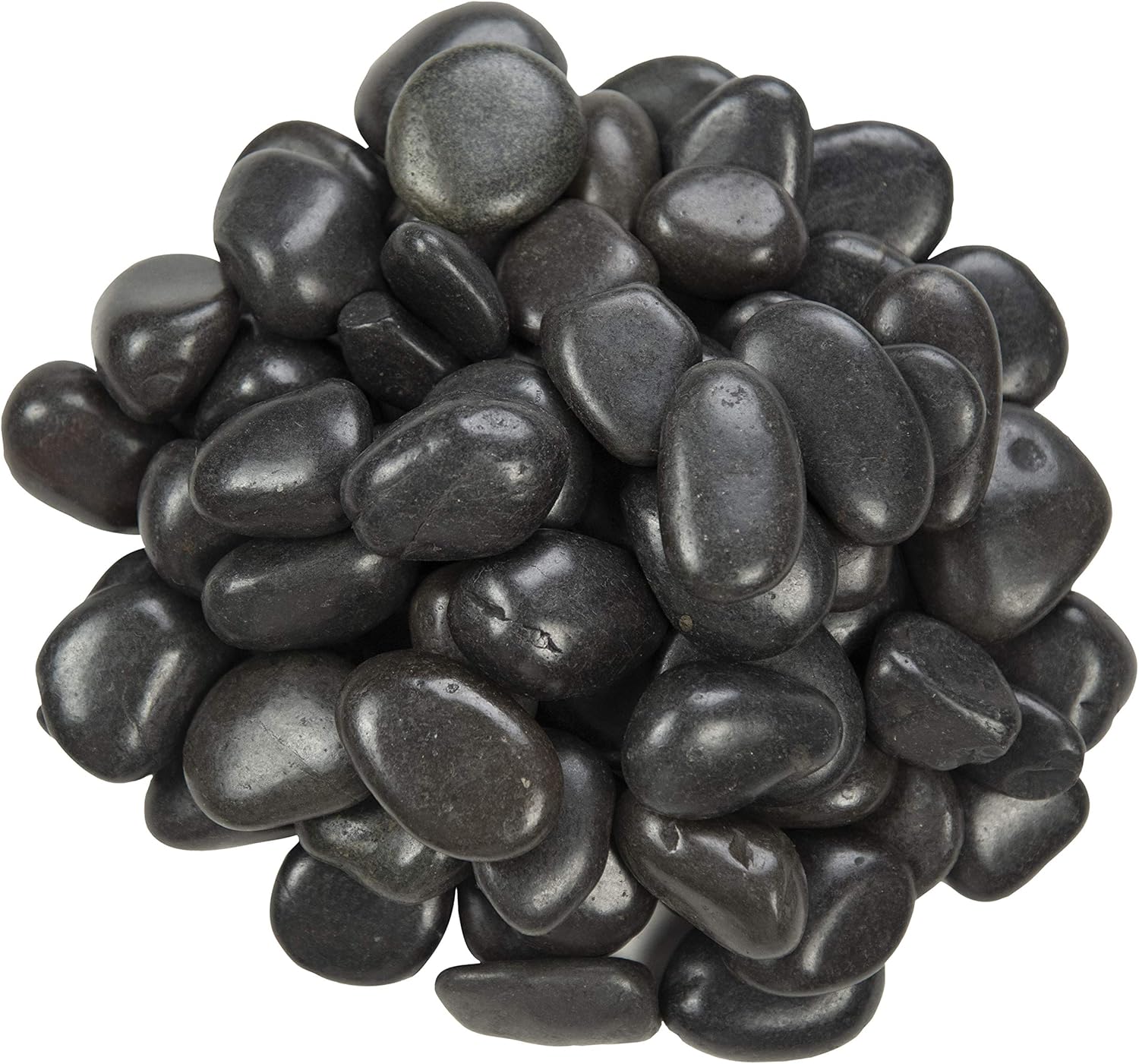 Hardscaping Materials - MSI Decorative Polished Black Pebbles, 0.8 inch - 1.2 inch, 40 lb. Bag