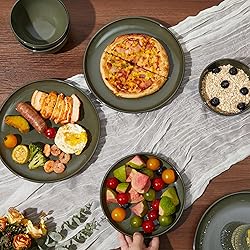 Pokini 16 Piece Double Bowl Dinnerware Sets with