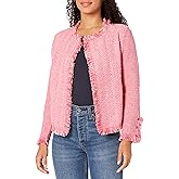 NIC+ZOE womens Fringe Mix Knit Jacket