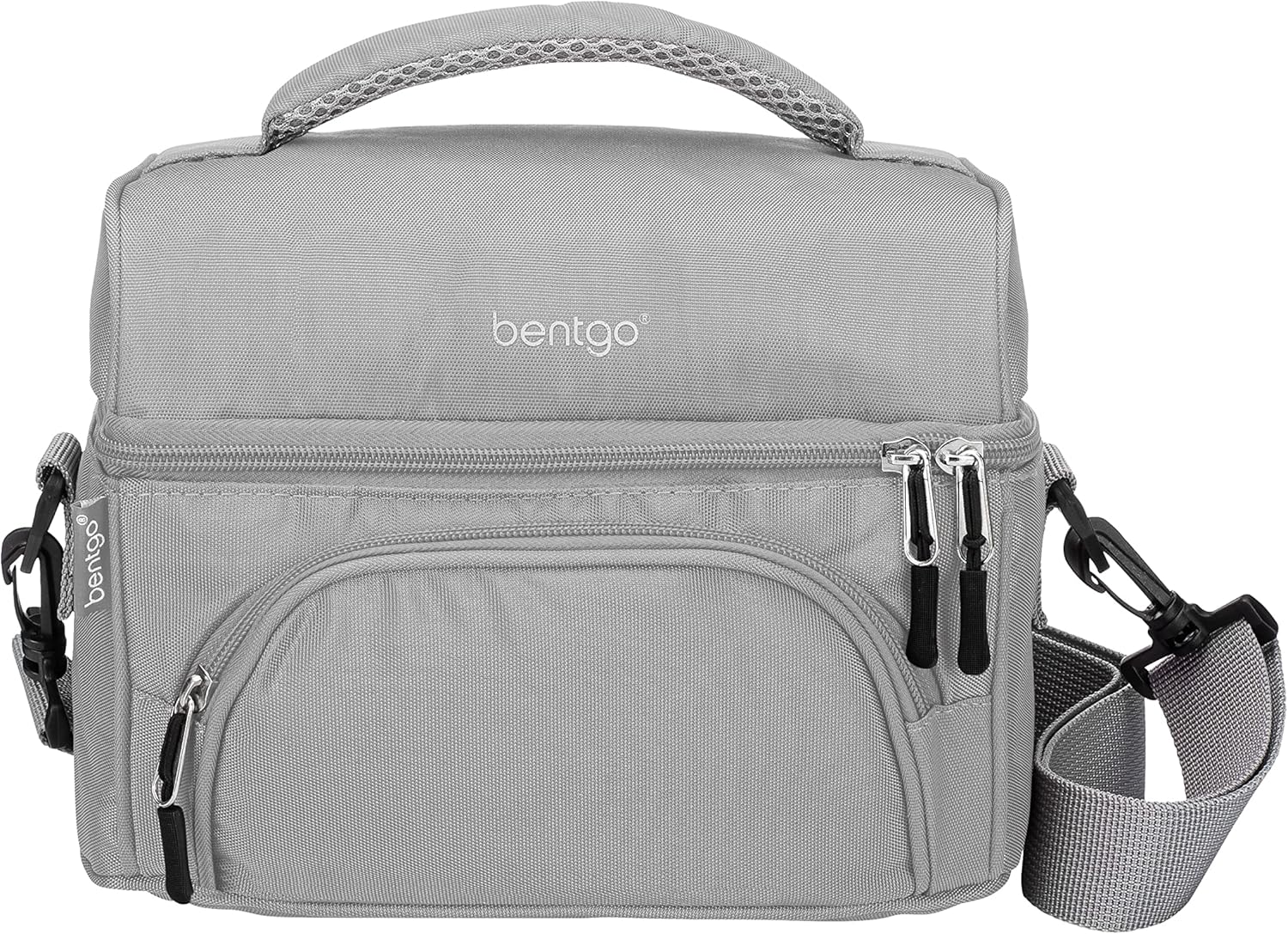 Kids' Room Décor - Bentgo® Deluxe Lunch Bag - Durable and Insulated Lunch Tote with Zippered Outer Pocket, Internal Mesh Pocket, Padded & Adjustable Straps, & 2-Way Zippers - Fits Most Lunch Boxes (Gray)