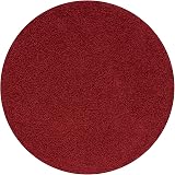 THE RUGS Shaggy Living Room Rug 120 cm Round Red 30 mm Thick 100% Polypropylene view 6