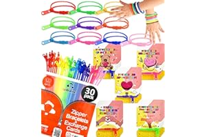 UpBrands 30 Valentine's Day Cards for Kids School & Fidget Zipper Bracelets Party Favors Toys, Bulk Valentine's Day Gifts for Kids, Classroom Exchange Gifts & Student Incentives