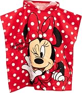 Disney Girls Minnie Mouse Towel Hooded Poncho Red One Size Bath Swim Beach view 2