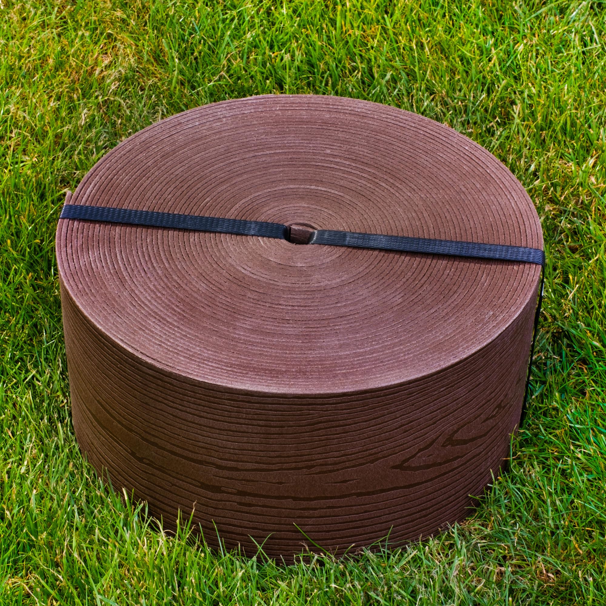 UNIGARDIA Flexible Lawn Edging 10 m - Height 13 cm, Thickness 3 mm - Plastic Grass Border & Flower Bed Garden Edging - Easy to use, UV resistant, Brown with Wooden Design