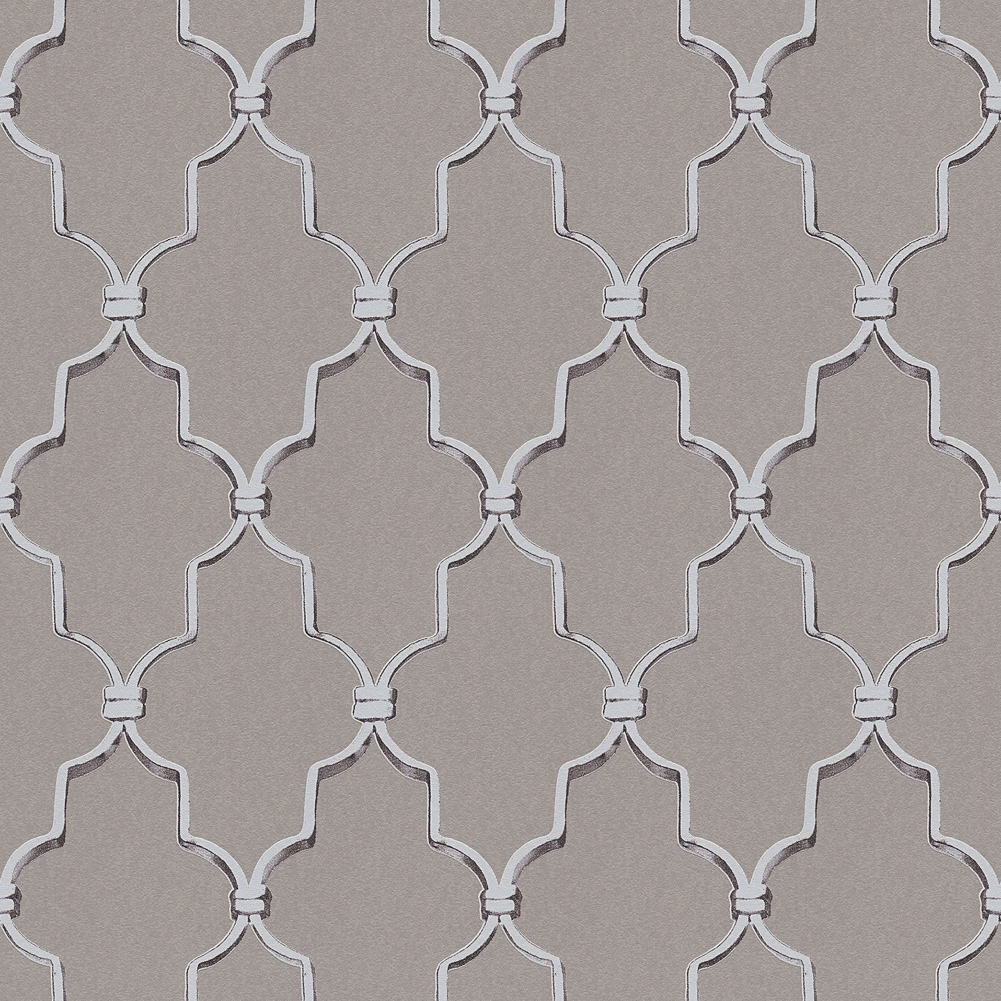 Escape Trellis Wallpaper, 10.05m x 53cm, Taupe/Grey