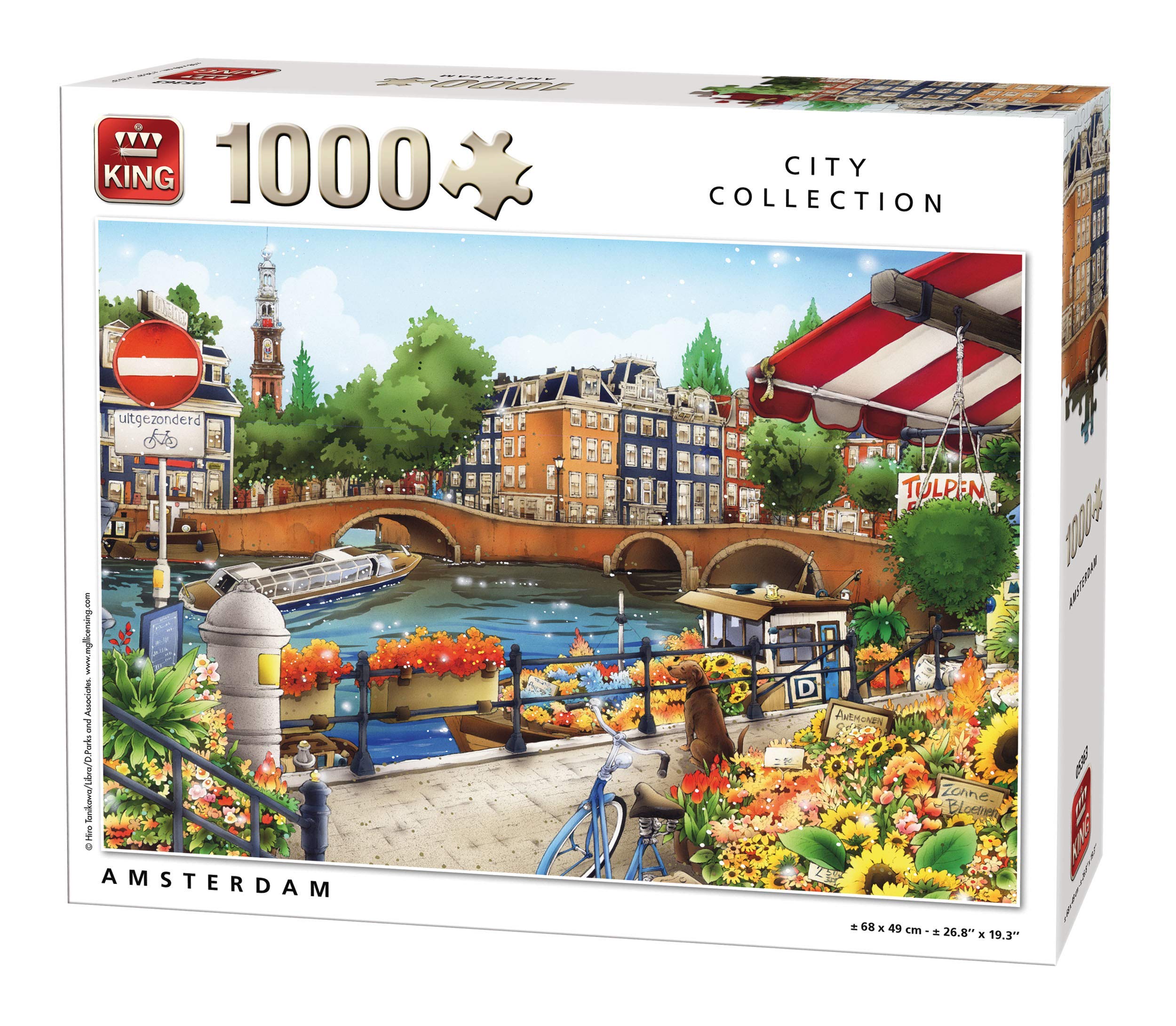 King 5363 Amsterdam Jigsaw Puzzle 1000-Piece, 49 x 68 cm