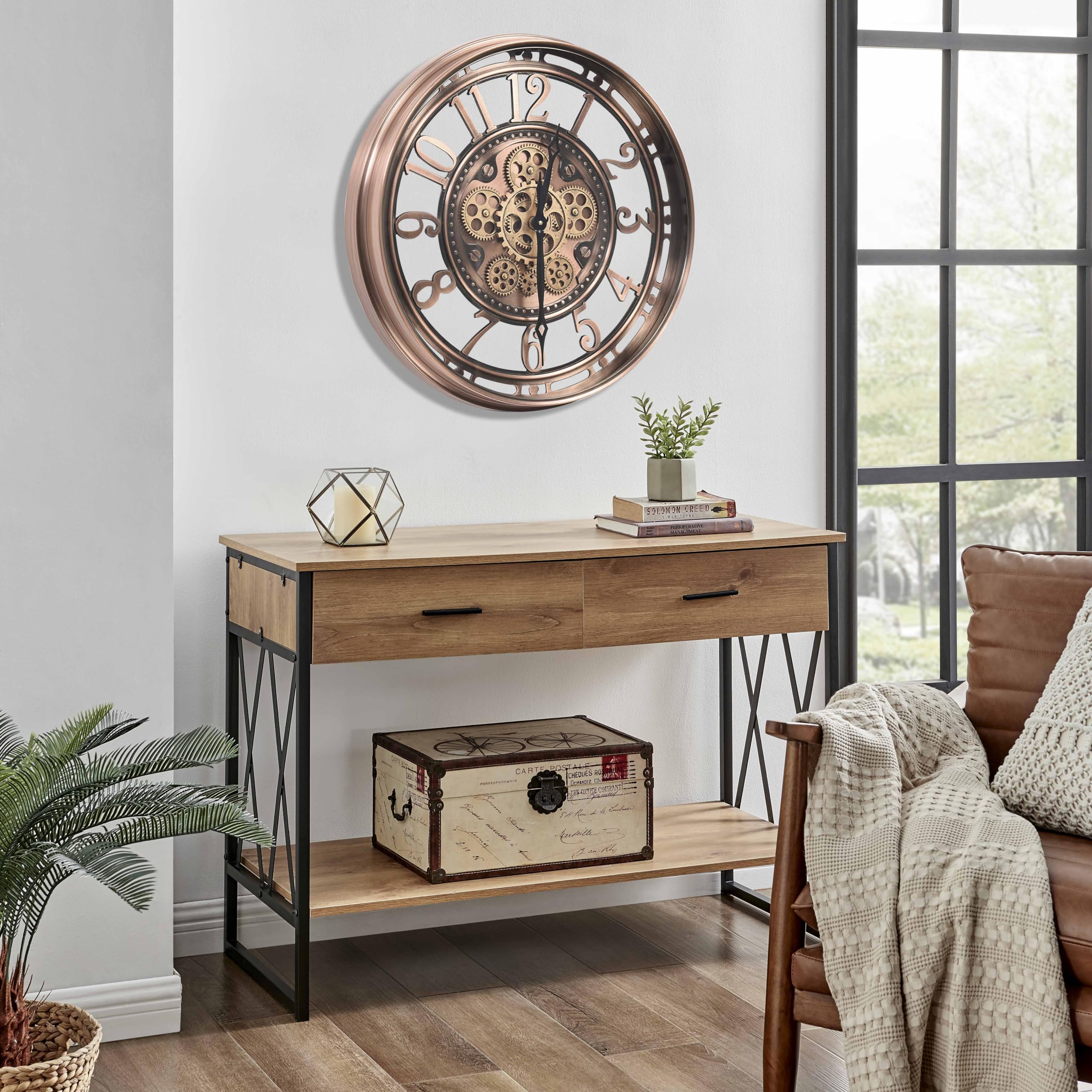 Mua Moving Gear Wall Clock for Modern Farmhouse Living Room Decor,Large ...