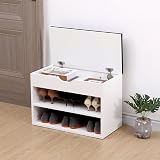 AVC Designs 60cm White Wooden Shoe Bench Storage Cabinet Organiser Seating view 7