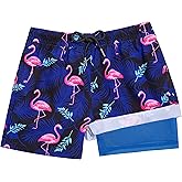 BRISIRA Boys Swim Trunks Bathing Suit Compression Boxer Brief Liner Swim Shorts Swimsuit Anti-Chafe Toddler Kids Youth Teen