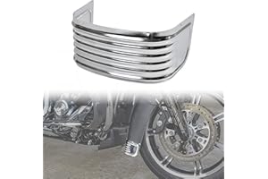 VEISUTOR Front Fender Skirt Trim for Harley Davison, Chrome Steel Front Ribbed Decorative Protector Trim Accent for Electra Glide Road King Tri Glide Ultra Classic Limited Low 2014-2024 Accessories