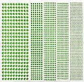3555 Pieces Face Gem Stickers Self Adhesive Rhinestone Stickers for Crafts 3/4/5/6/8 MM Face Jewels Stickers Diamond Nail Gems Stick on for Face Eye Hair Body Makeup DIY Craft 5 Sizes (Green)