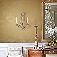 HueBurst 17.7"x472.4" Gold Crocodile Wallpaper Embossed Textured Traditional Wallpaper Non-Pasted Contact Paper Matte Faux Alligator Leather Wallpaper Renter Friendly Removable Wallpaper for Bedroom
