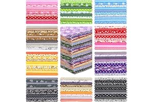 Oudain 100 Pcs 8 x 8 Inch Cotton Fabric Squares Multicolor Precut Quilting Fabric Bundles Floral Patchwork Materials for Holiday DIY Craft Cloths Handmade Sewing Scrapbooking