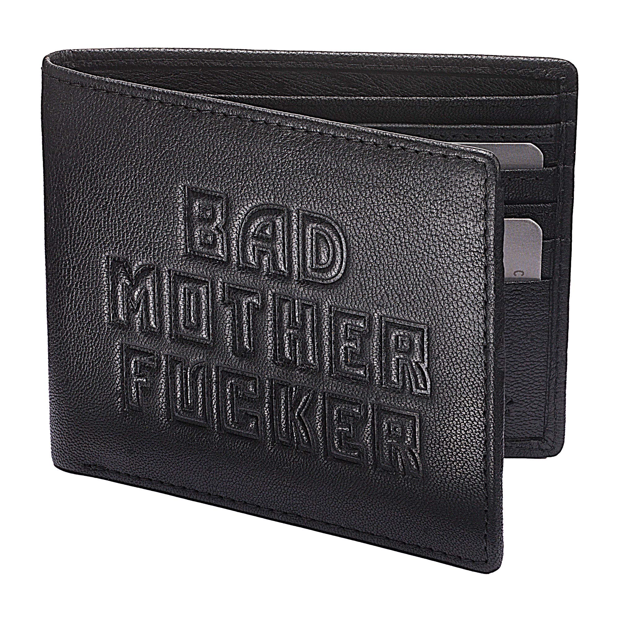 Bad Mother Fu**er Mofo Wallet, Real Leather, Black - Licensed