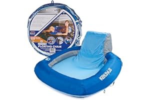 Kelsyus Premium Floating Chair with Fast Inflation, Inflatable Recliner Chair, Lake & Pool Float for Adults with Cup Holder, Amazon Exclusive
