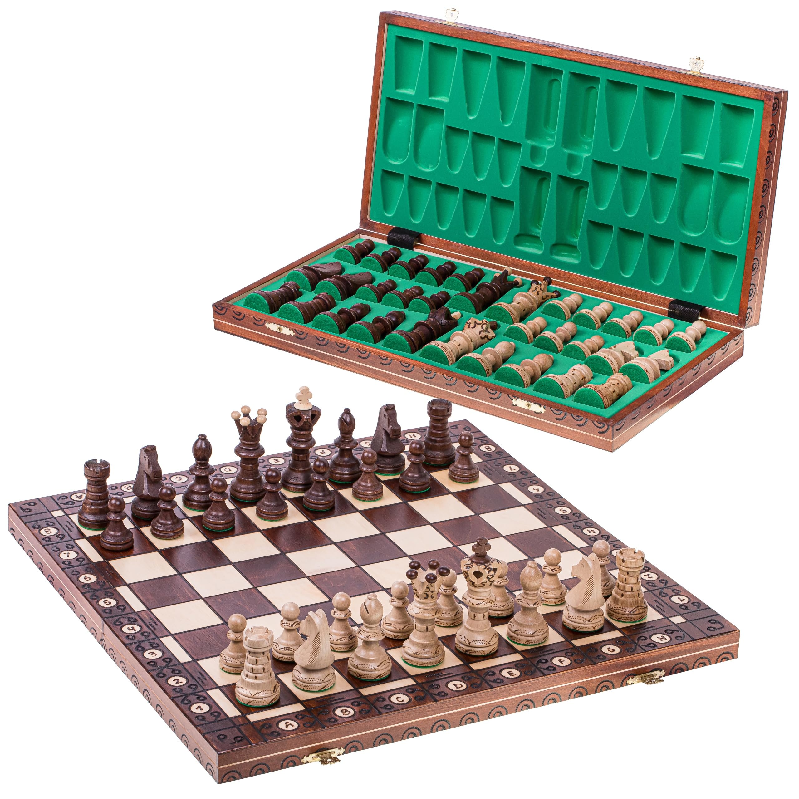 SQUARE - Wooden Chess Set AMBASADOR - 52 x 52 cm (20.47 x 20. 47 in) - Chessboard & Chess Pieces