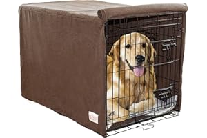 My Doggy Place Small Dog Crate Cover, 36" x 24" x 24" Brown - Machine Washable Dog Kennel Cover with 4 Corner Zippers - Ultra Absorbent Warm Microfiber Chenille Fabric Crate Covers for Dog Cages