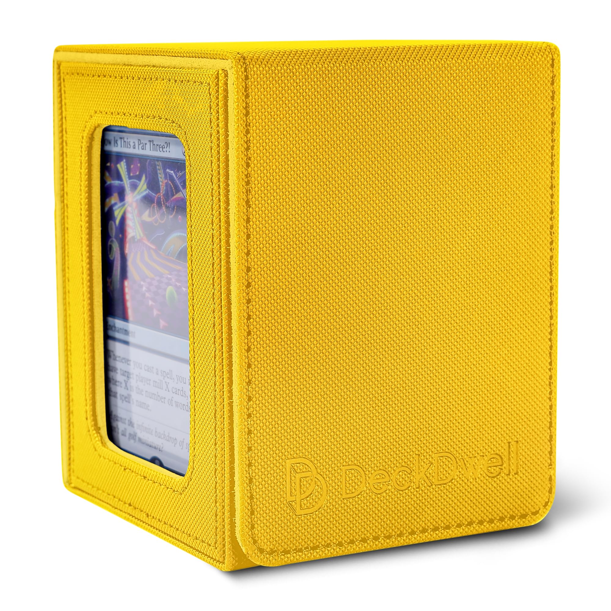 Commander Deck Box with Window Fits 100 Double Sleeved Cards, One‑Piece Design, 4 N52 Magnets, PU Leather & Microfiber Lining,Deck Box MTG with 2 Dividers