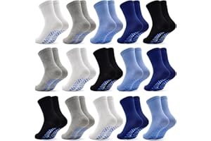 SkiBeaut 15 Pairs Toddler Socks, Kids Gripper Non Slip Toddlers Boy Girls Anti Skid Socks for 1-10 Years