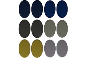 Johnson & Smith Iron On Patches - 12-Piece Iron On Patch for Clothing, Fabric Repair - Adhesive Fabric Patches - Easy to Use, No Sewing Needed - Cool Oval Patches – Green and Navy