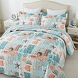 HoneiLife Quilt Set Queen Size - 3 Pieces Nautical