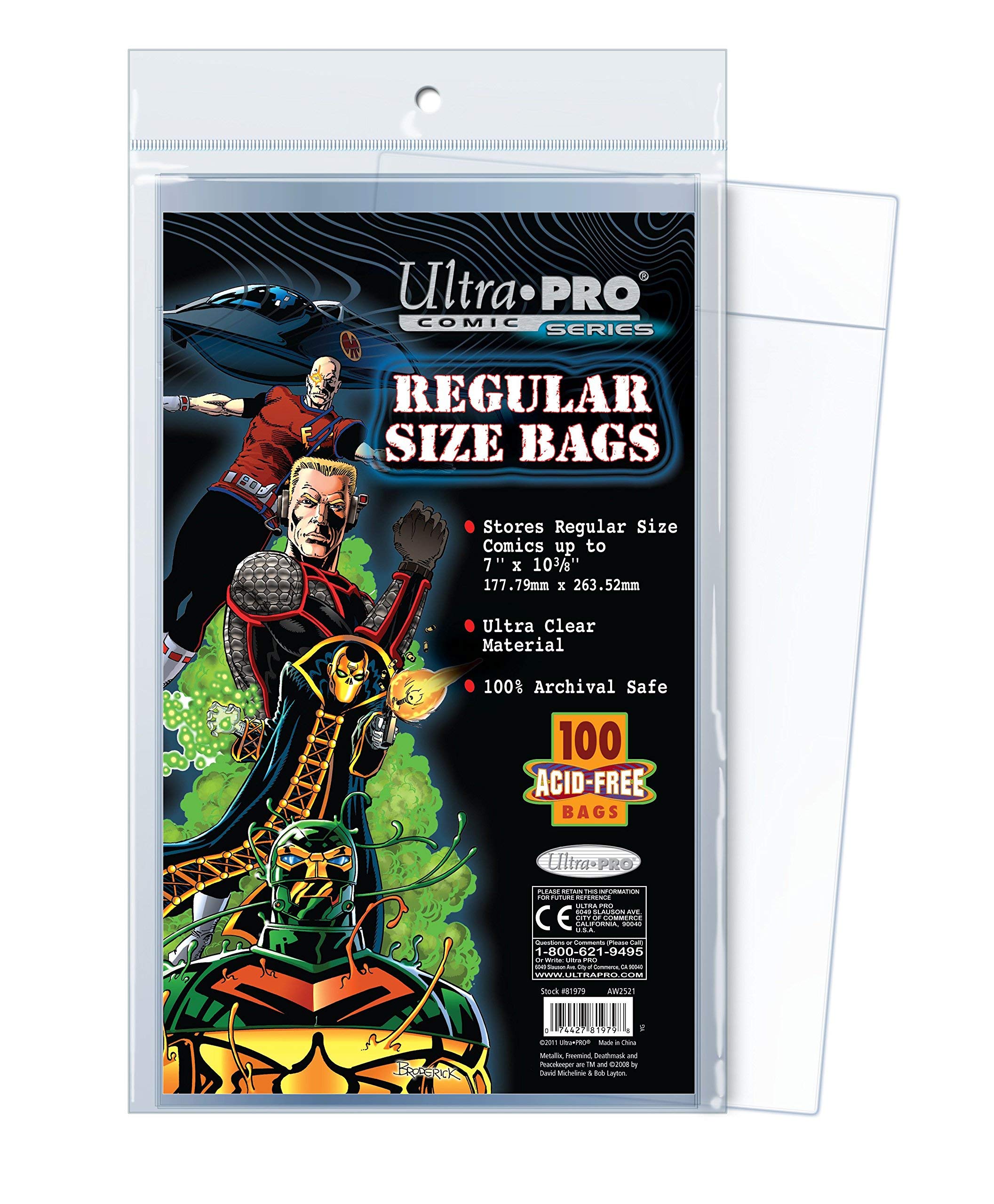 Ultra Pro - Comic Bags Regular Size 7-1/8 Inch x 10-1/2 inch (100 Bags)