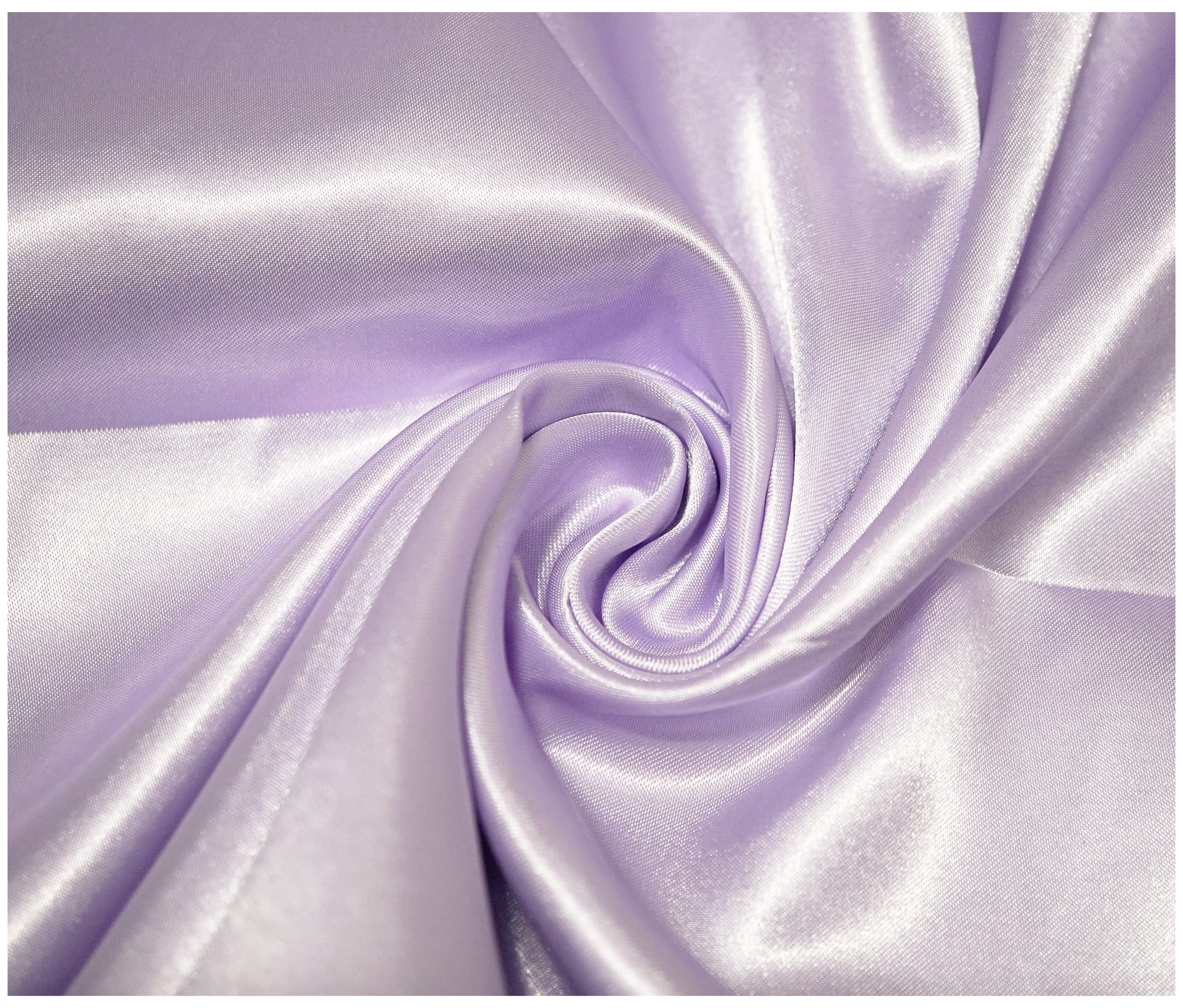 Silky Satin Polyester Fabric for Dressmaking Wedding Crafts Quilting Sewing 150cm Wide (200 x 150cm / 79" x 60", Lilac)